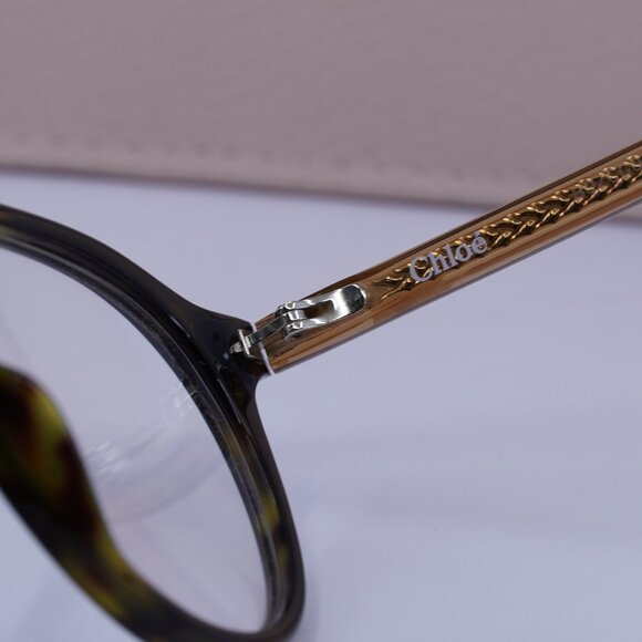 Chloe CH0012O 008 Round Eyeglasses 50mm - Dark Havana/Brown - Picture 8 of 11
